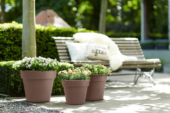green basics top planter 40cm taupe
